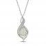 Lab-Created Opal & White Lab-Created Sapphire Necklace Sterling Silver 18"