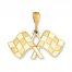 Racing Flags Charm 14K Yellow Gold