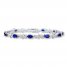 Lab-Created Sapphires Bracelet with Diamonds Sterling Silver