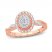 Diamond Engagement Ring 3/8 ct tw Oval/Round 14K Rose Gold