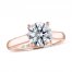 THE LEO Ideal Cut Diamond Solitaire Engagement Ring 2 ct tw 14K Rose Gold