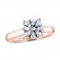 THE LEO Ideal Cut Diamond Solitaire Engagement Ring 2 ct tw 14K Rose Gold