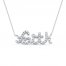 Diamond Faith Necklace 1/8 ct tw 10K White Gold 18"