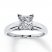 Certified Diamond Ring 1-1/2 carats Princess-cut 14K White Gold