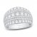 Diamond Anniversary Ring 2 ct tw Round-cut 10K White Gold