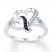 Black/White Diamond Heart Ring 1/20 ct tw Sterling Silver