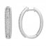 Diamond Hoop Earrings 1/2 ct tw Round-cut Sterling Silver