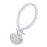 Filigree Heart Bracelet Sterling Silver 7.75" Length