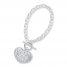 Filigree Heart Bracelet Sterling Silver 7.75" Length