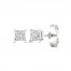 Lab-Created Diamonds by KAY Stud Earrings 1/2 ct tw Princess-Cut 14K White Gold