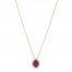 Le Vian Rhodolite & Diamond Necklace 1/8 ct tw 14K Strawberry Gold 18"