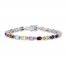 Multi-Gemstone Bracelet Sterling Silver 7"