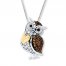 Owl Diamond Necklace 1/6 Carat tw Sterling Silver/10K Gold