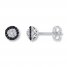 Black/White Diamonds 1/4 ct tw Earrings Sterling Silver