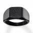 Men's Textured Signet Ring Black Ion-Plated Stainless Steel