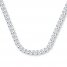 Men's Curb Chain Necklace 14K White Gold 22" Length