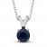 Certified Blue Sapphire Necklace 14K White Gold 18"