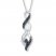 Black/White Diamond Necklace 1/4 ct tw Sterling Silver