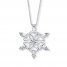 Snowflake Necklace Diamond Accents Sterling Silver