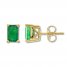 Natural Emerald Earrings 10K Yellow Gold