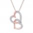 Diamond Heart Necklace 1/10 ct tw Round-cut 10K Rose Gold