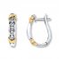 Diamond Hoop Earrings 1/10 carat tw Sterling Silver/10K Gold