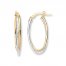 Oval Hoop Earrings 14K Two-Tone Gold