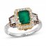 Le Vian Emerald Ring 5/8 ct tw Diamonds 14K Two-Tone Gold