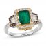 Le Vian Emerald Ring 5/8 ct tw Diamonds 14K Two-Tone Gold