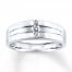Previously Owned Diamond Men's Band 1/5 ct tw Round-cut 10K White Gold