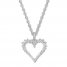 Diamond Heart Necklace 1/2 ct tw Round-cut 10K White Gold