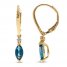 London Blue Topaz & Diamond Accent Drop Earrings 10K Yellow Gold