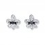 Fleur-de-Lis Earrings 1/6 ct tw Diamonds Sterling Silver