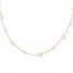 Heart Station Necklace 14K Yellow Gold