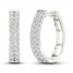 Lab-Created Diamonds by KAY Hoop Earrings 1 ct tw 14K White Gold