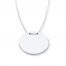 Oval Disc Necklace 14K White Gold