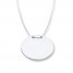 Oval Disc Necklace 14K White Gold