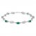 Emerald & Diamond Accent Bracelet Sterling Silver 7.25"