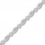 Diamond Bracelet 1 ct tw Round/Baguette Sterling Silver 7.25"