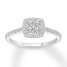 Diamond Engagement Ring 1/2 ct tw Round-cut 10K White Gold