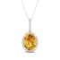 Citrine & White Lab-Created Sapphire Necklace 10K Yellow Gold/Sterling Silver 18"