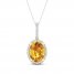 Citrine & White Lab-Created Sapphire Necklace 10K Yellow Gold/Sterling Silver 18"
