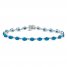 Swiss Blue Topaz Bracelet Oval-cut Sterling Silver