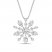 White Lab-Created Sapphire Snowflake Necklace Sterling Silver