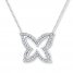 Diamond Butterfly Necklace 1/6 ct tw Round-cut Sterling Silver