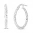 Hoop Earrings 14K White Gold 15mm