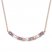 Tanzanite & White Topaz Curved Bar Necklace 10K Rose Gold