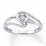 Heart Ring 1/10 ct tw Diamonds 10K White Gold