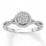 Diamond Engagement Ring 3/8 ct tw Round-cut 10K White Gold