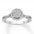 Diamond Engagement Ring 3/8 ct tw Round-cut 10K White Gold